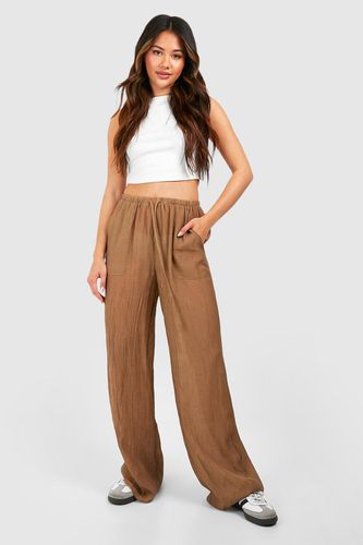 Womens Textured Trouser - - 16 - boohoo - Modalova