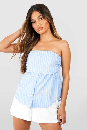 Womens Striped Corset - Blue - 14 - boohoo - Modalova