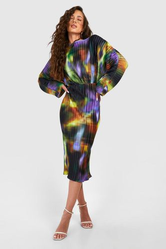 Womens Abstract Print Batwing Midaxi Dress - - 14 - boohoo - Modalova