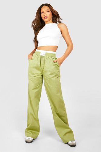 Womens Tall Contrast Waistband Detail Trousers - - 12 - boohoo - Modalova