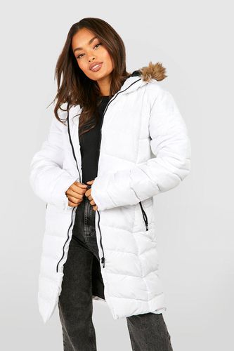 Womens Faux Fur Hooded Panelled Parka Coat - - 10 - boohoo - Modalova