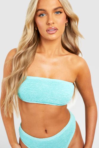 Womens Premium Crinkle Bandeau Tube Bikini Top - - 16 - boohoo - Modalova