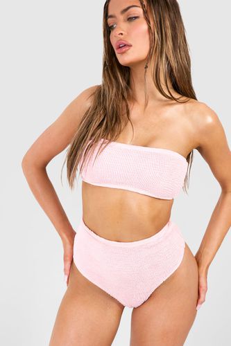 Womens Premium Crinkle Bandeau Tube Bikini Top - - 12 - boohoo - Modalova