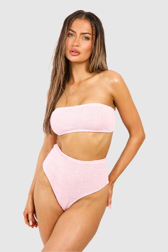 Womens Premium Crinkle High Waisted Bikini Brief - - 10 - boohoo - Modalova