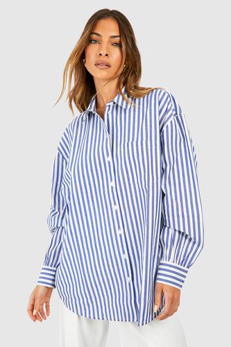 Womens Oversized Candy Stripe Shirt - - 10 - boohoo - Modalova