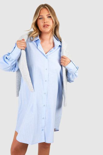 Womens Plus Stripe Balloon Sleeve Shirt Dress - - 18 - boohoo - Modalova