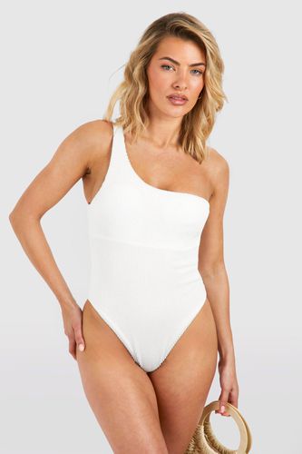 Womens Premium Crinkle One Shoulder Swimsuit - - 10 - boohoo - Modalova