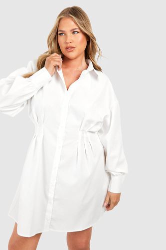Womens Plus Cinched In Waist Shirt Dress - - 22 - boohoo - Modalova
