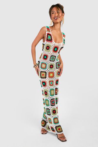 Womens Premium Patchwork Crochet Maxi Dress - - M - boohoo - Modalova