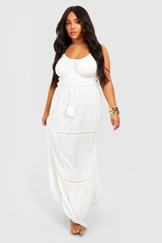 Womens Plus Crinkle Tassel Detail Beach Maxi Dress - - 20 - boohoo - Modalova