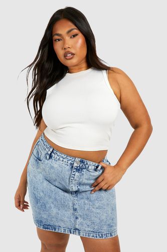 Womens Plus Acid Wash Denim Skirt - - 18 - boohoo - Modalova