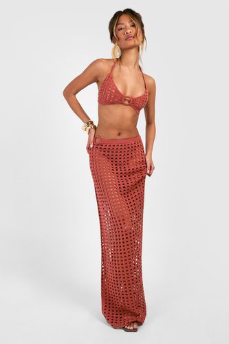 Womens O Ring Crochet Maxi Skirt - - L - boohoo - Modalova