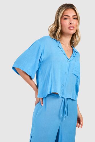 Womens Cheesecloth Cropped Beach Shirt - - S - boohoo - Modalova