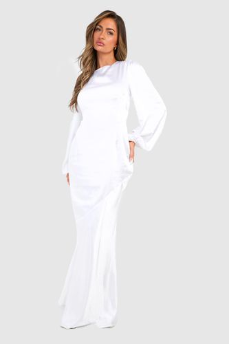 Womens Bridesmaid Satin Blouson Sleeve Maxi Dress - - 10 - boohoo - Modalova