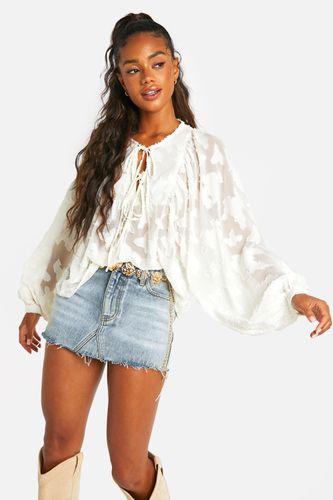 Womens Burnout Floral Boho Blouse - - 10 - boohoo - Modalova