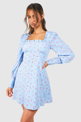 Womens Ditsy Corset Milkmaid Mini Dress - - 10 - boohoo - Modalova