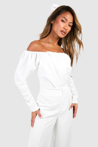 Womens Bardot Ruched Bodysuit - - 12 - boohoo - Modalova