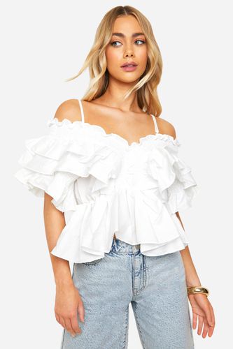 Womens Ruffle Strappy Top - - 14 - boohoo - Modalova