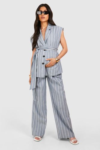 Womens Maternity Elasticated Waist Stripe Trouser - - 14 - boohoo - Modalova