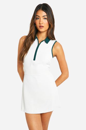 Womens Contrast Zip Tennis Playsuit - - 16 - boohoo - Modalova