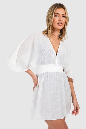 Womens Linen Look Cover-up Beach Dress - - M - boohoo - Modalova