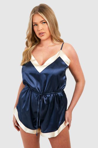 Womens Plus Contrast Satin Teddy - - 26 - boohoo - Modalova