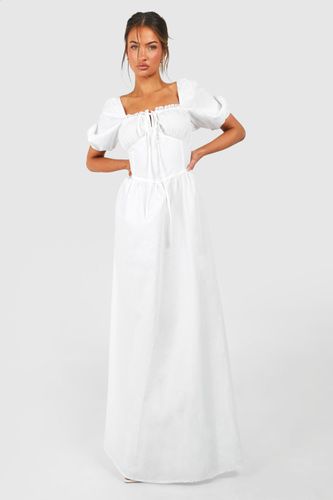 Womens Poplin Maxi Milkmaid Dress - - 12 - boohoo - Modalova