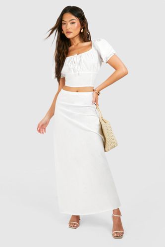 Womens Linen Maxi Skirt - - 10 - boohoo - Modalova