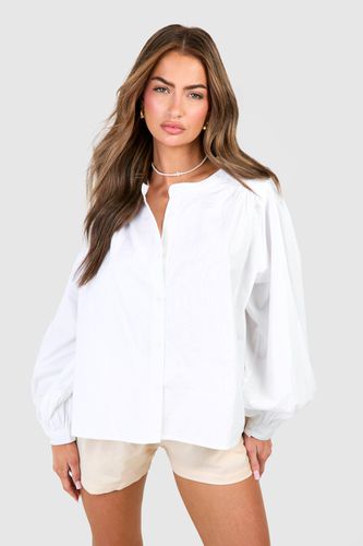 Womens Cotton Balloon Sleeve Blouse - - 14 - boohoo - Modalova