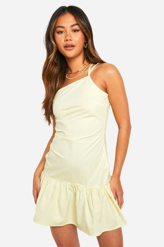 Womens Linen Look Ruched Mini Dress - - 18 - boohoo - Modalova