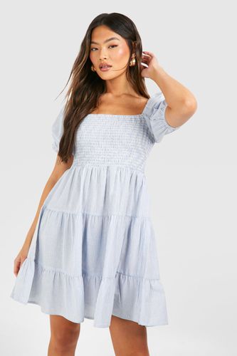 Womens Linen Short Sleeve Mini Dress - - 16 - boohoo - Modalova