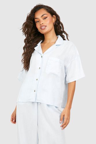 Womens Linen Button Up Shirt - - 10 - boohoo - Modalova