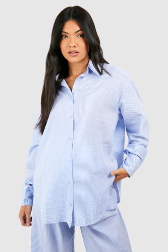 Womens Maternity Stripe Oversized Shirt - - 12 - boohoo - Modalova