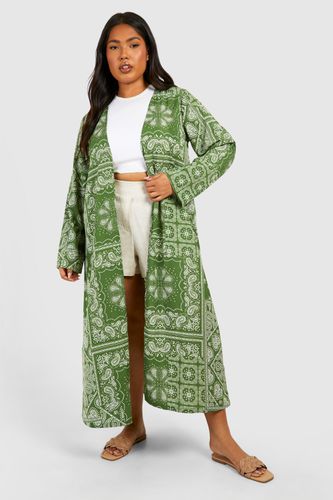 Womens Plus Woven Paisley Print Kimono - - 26 - boohoo - Modalova