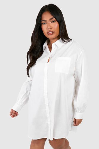 Womens Plus Cotton Poplin Ultimate Oversized Shirt Dress - - 16 - boohoo - Modalova