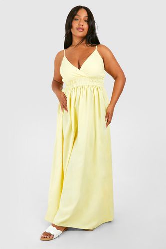 Womens Plus Woven Shirred Waist Maxi Dress - - 18 - boohoo - Modalova