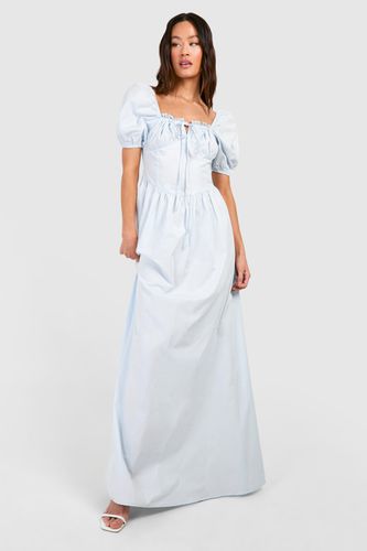 Womens Tall Cotton Poplin Milkmaid Maxi Dress - - 10 - boohoo - Modalova