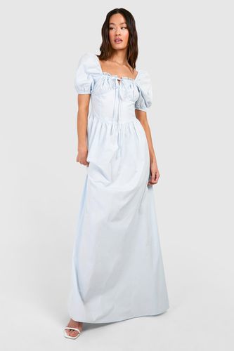 Womens Tall Cotton Poplin Milkmaid Maxi Dress - - 16 - boohoo - Modalova