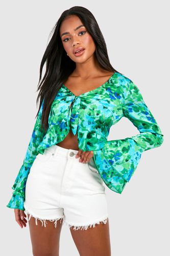 Womens Floral Ruffle Blouse - - 12 - boohoo - Modalova