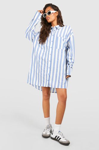 Womens Wide Stripe Ultimate Oversized Shirt Dress - - 16 - boohoo - Modalova