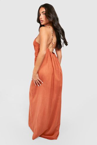 Womens Petite Bead Trim Maxi Beach Dress - - 16 - boohoo - Modalova