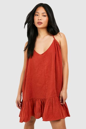 Womens Petite Cheesecloth Mini Dress - - 12 - boohoo - Modalova