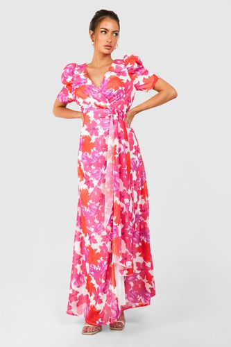 Womens Floral Print Wrap Maxi Dress - - 10 - boohoo - Modalova
