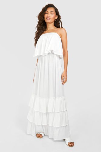 Womens Bandeau Ruffle Maxi Dress - - 8 - boohoo - Modalova