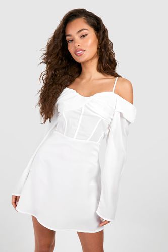 Womens Satin Corset Detail Mini Dress - - 18 - boohoo - Modalova