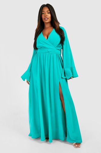 Womens Plus Chiffon Flared Sleeve Maxi Dress - - 16 - boohoo - Modalova