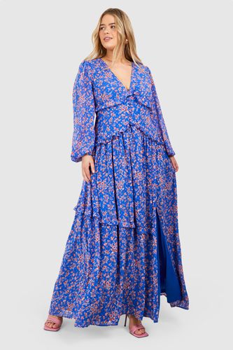 Womens Plus Ditsy Floral Waist Detail Maxi Dress - - 16 - boohoo - Modalova