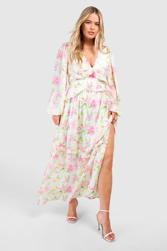 Womens Plus Floral Waist Detail Maxi Dress - - 18 - boohoo - Modalova