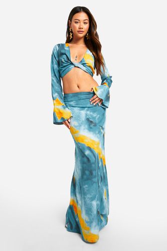 Womens Tonal Tie Dye Maxi Skirt - - 10 - boohoo - Modalova