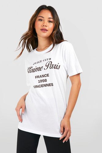 Womens J'taime Paris Slogan Oversized T-shirt - - L - boohoo - Modalova
